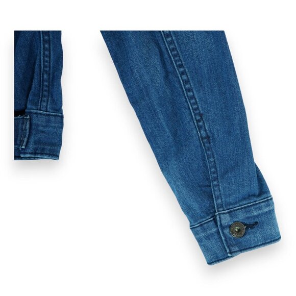 LEVI'S Women's Denim Jacket Small Stretch Trucker Blue Long Sleeve - Picture 6 of 8